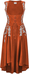 Tauriel Maxi Overdress Limited Edition Pumpkin Spice Silver Embroidery