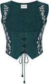 Tauriel Top Limited Edition Teal Peacock Silver Embroidery