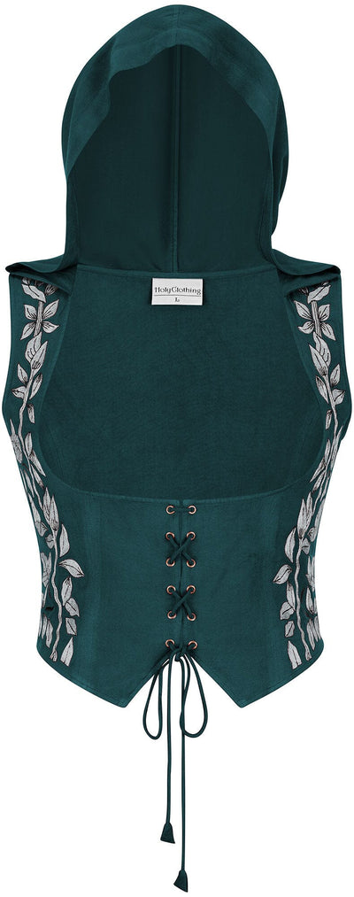 Tauriel Top Limited Edition Teal Peacock Silver Embroidery