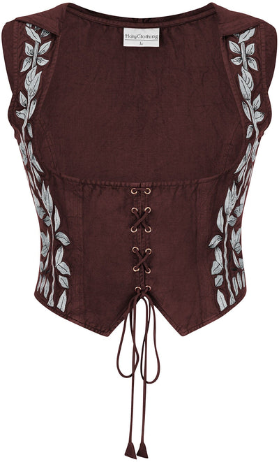 Tauriel Top Limited Edition Rich Rosewood Silver Embroidery